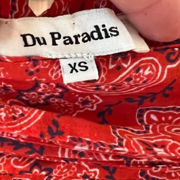 Anthropologie Du Paradis red western handkerchief pattern shorts size XSmall - Picture 5 of 5